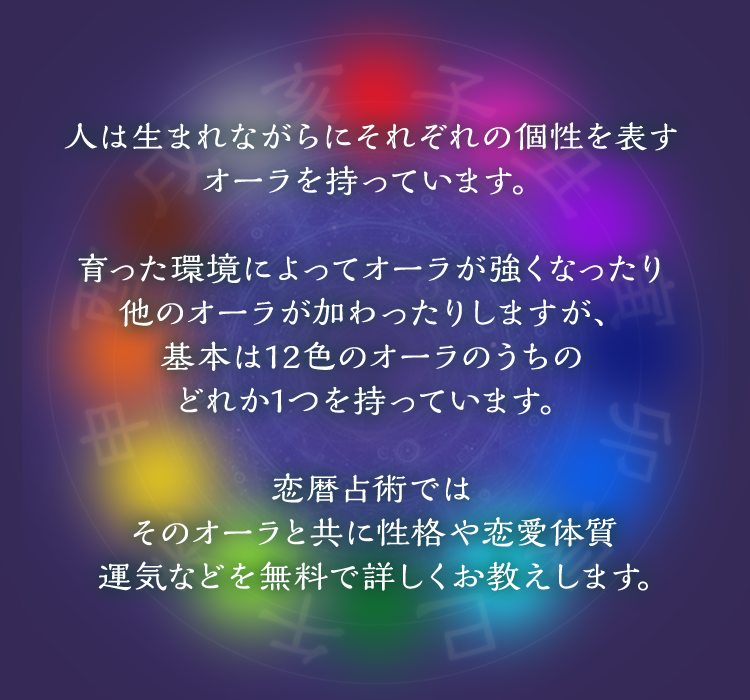 人生は生まれながらにそれぞれの個性を表すオーラをもっています。